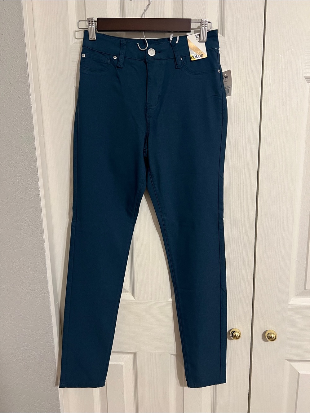 Teal Straight-Leg Pants